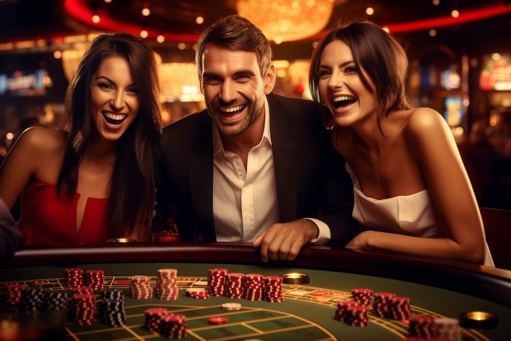 Dealer profesional menjalankan permainan live casino dengan suasana yang otentik dan interaktif
